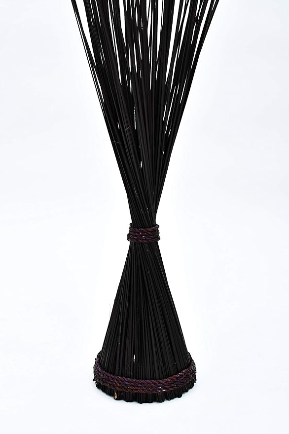 Leewadee Freestanding Decorative Grass Stems – Naturally Dried and Colored Branches, Dry Grass Bundle for Home and Bar Decoration, 47 inches, Black Brown
