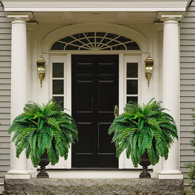 WAYNHUI Silky Artificial Boston Fern Bush, 48Inch Artificial Plants, Suitable for Decorating Office, Patio, Living Room Faux Greenery, 88Branches (88 Branches 1pack)