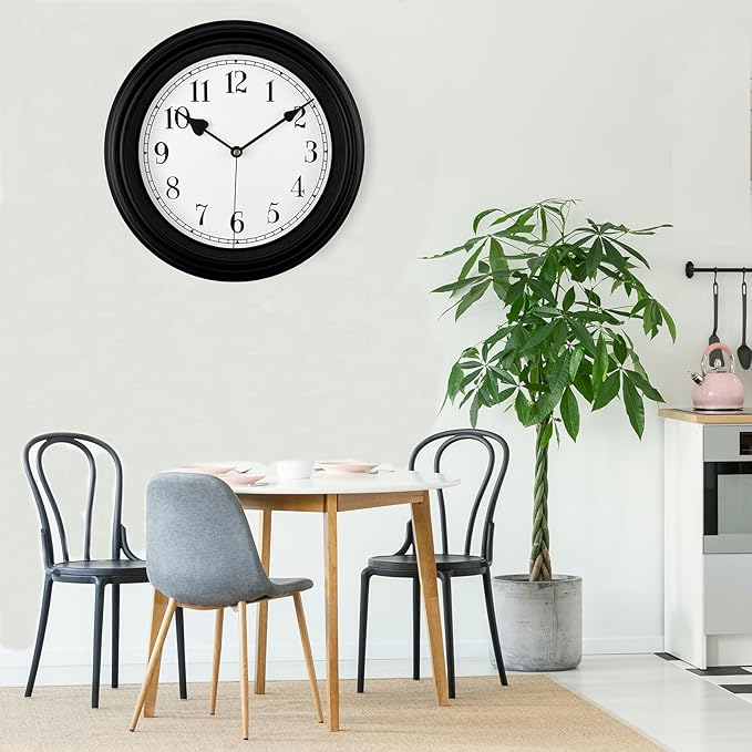 Retro Wall Clock, 10 Inch Vintage Silent Non Ticking Classic Clocks, Easy to Read, Quality Quartz Clock Battery Operated, Decorative Bedroom, Kitchen