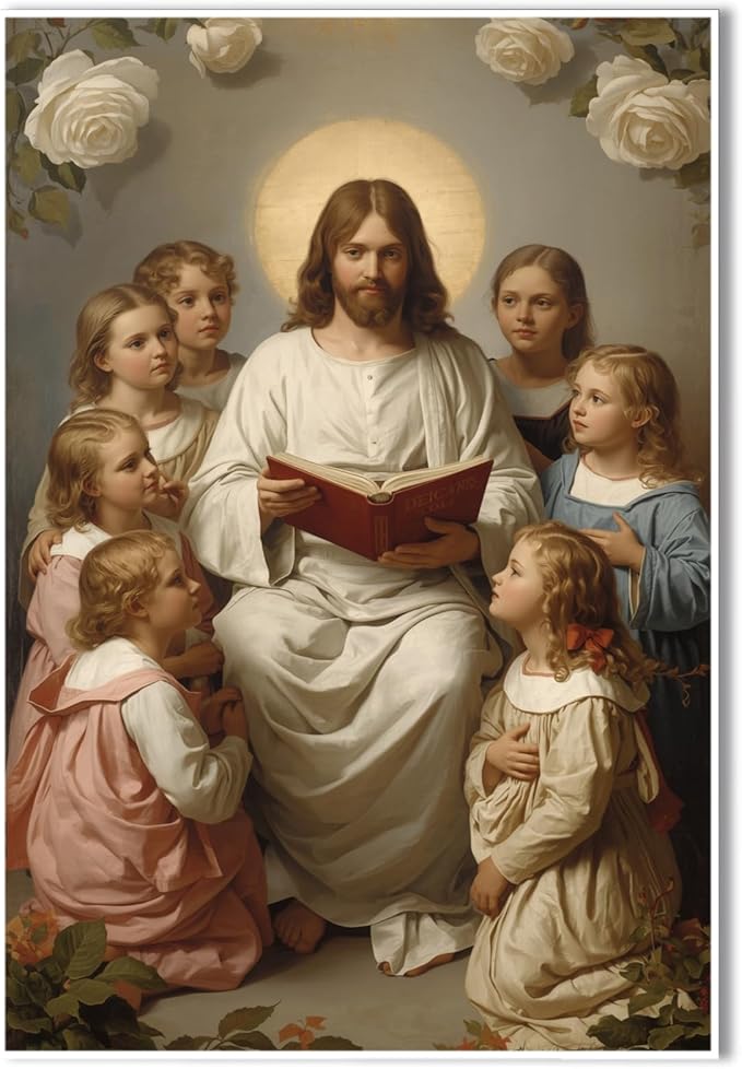 Christian Wall Art Print, Religious Scripture Biblical Decor, Faith-Based Inspirational Landscape with Cross, Digital Printed Canvas Poster for Church, Home Chapel, Prayer Room Decor