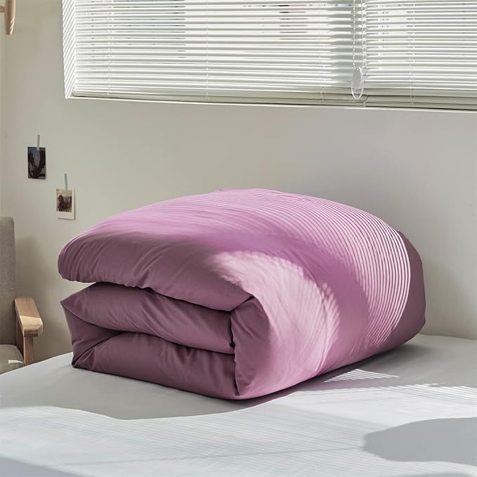 Pureant Dusty Purple Comforter Set Queen Solid Mauve Purple Bedding Comforter Sets for Women Girls Grape Purple Queen Comforter Soft Dusty Lilac Purple Queen Size Comforter Sets Lavender Purple Bed