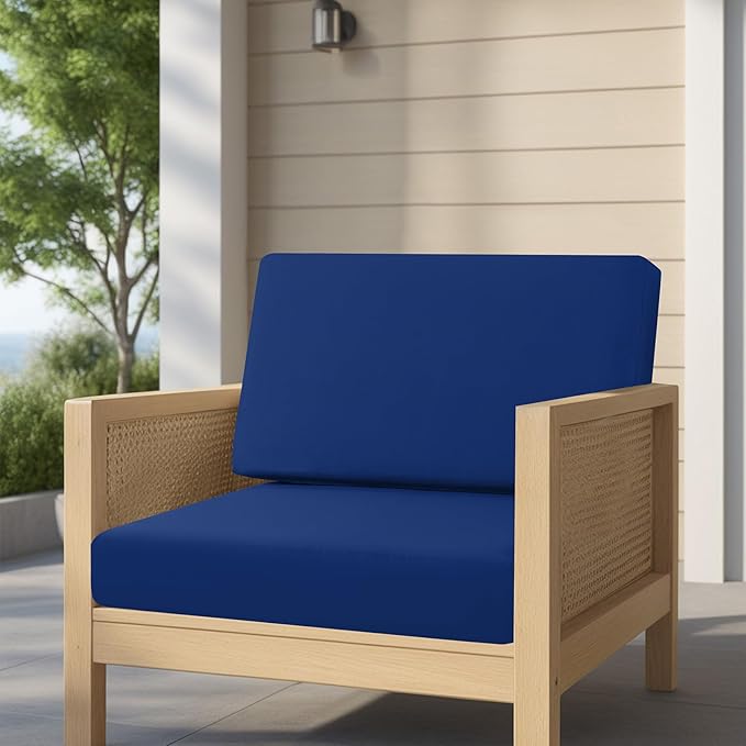 idee-home Outdoor Cushions for Patio Furniture, Outdoor Seat Cushion, Waterproof Couch Hampton Bay Deep Seat Replacement Chair Cushions for Garden Lawn Backyard Deck, 28.5 x 28.5 Navy Bue