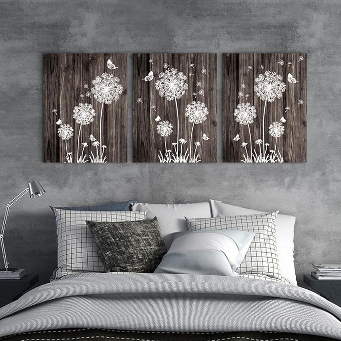 DZRWUBHS Large Canvas Wall Art For Living Room Modern Wall Decor For Bedroom Office Wall Decorations Abstract Wood grain dandelion Wall Paintings Hang Pictures Artwork Room Art Prints Home Decor