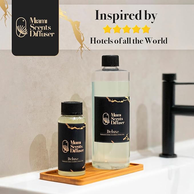 Deluxe Scent Inspired by Hyde's Hotel 17 Fl Oz - 500 ml Essential Oils Aroma for Home Office Diffuser Luxury Fragance Refill Aromatherapy Fresh Blend of Amber, Violet, Cedar, Leather and Sandalwood.