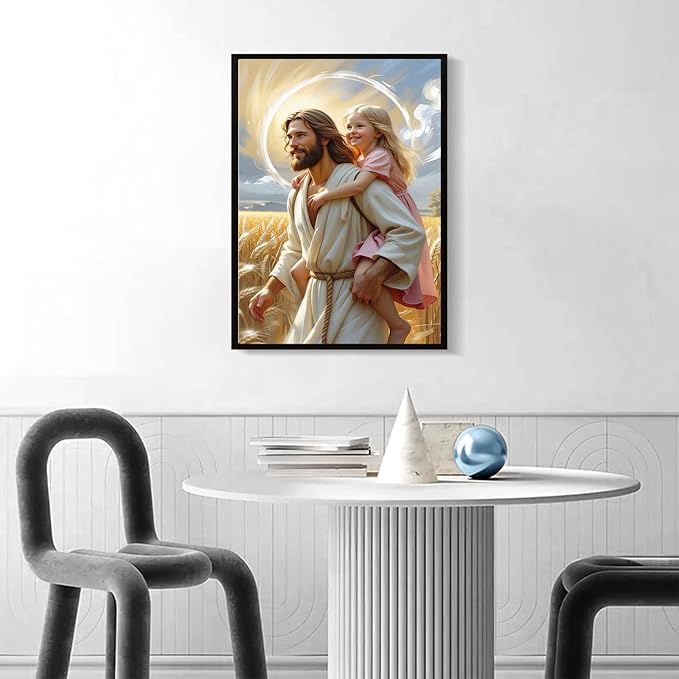 Christian Wall Art Print, Religious Scripture Biblical Decor, Faith-Based Inspirational Landscape with Cross, Digital Printed Canvas Poster for Church, Home Chapel, Prayer Room Decor