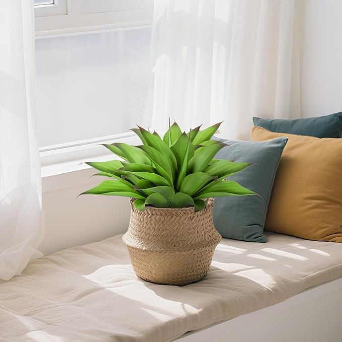 Artificial Agave Plants,Large UV Resistant Fake Agave Planters for Indoor and Outdoor Decorating Artificial Plants for Outdoors Fake Plants