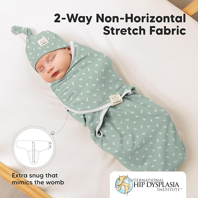 KeaBabies 3-Pack Swaddles for Newborns, Girls, Boys with Hats - Organic Soft Baby Sleep Sacks, Breathable Baby Swaddle 3-6 Months Beanies Set, Premie Infant Sleep Sack 0-3 Months (Prairie)