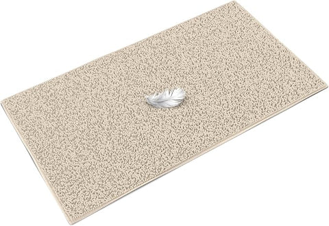 MAYSHINE Plush Shaggy Chenille Bath Mat | Extra Soft, Super Absorbent, Non-Slip Bathroom Rug | Fluffy Microfiber, Area Rug Sets for Bathroom Floor, Kitchen, Living Room | 47"x27" | Beige