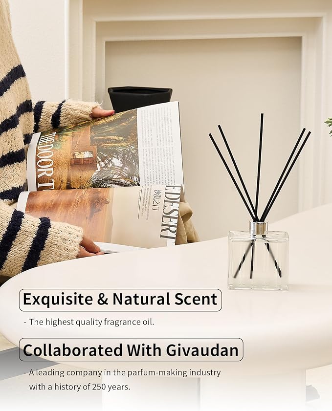 M&SENSE Eucalyptus Spearmint Reed Diffuser Set - 7.04 oz Eucalyptus Spearmint Non-Toxic Scent Diffusers for Home, Aromatherapy Diffuser Gift for Girlfriend