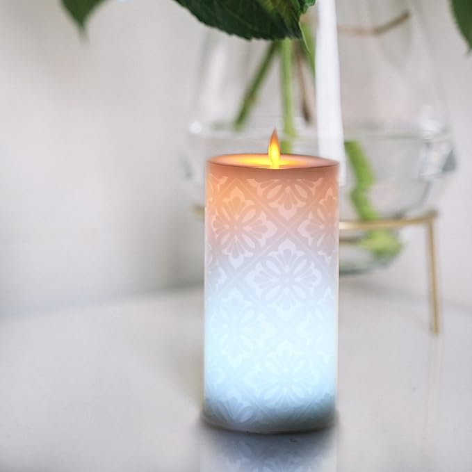NICEME LED Multi Colored Flameless Candle with Remote Control Timer, 6" Realistic Wax Color Changing Candle Battery Operated with Flickering Flame for Wedding Home