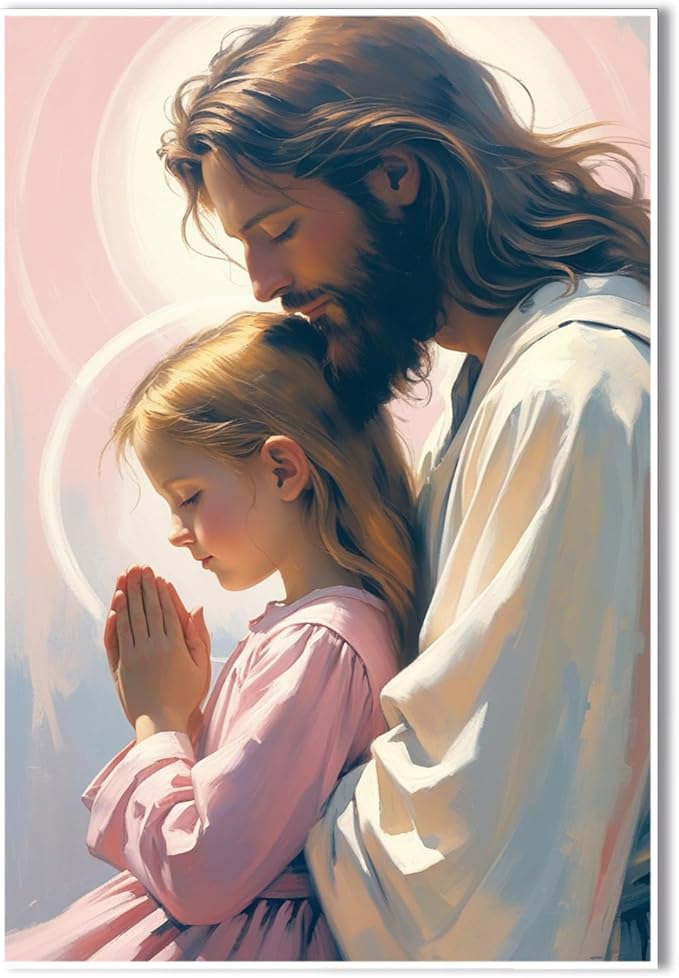 Christian Wall Art Print, Religious Scripture Biblical Decor, Faith-Based Inspirational Landscape with Cross, Digital Printed Canvas Poster for Church, Home Chapel, Prayer Room Decor