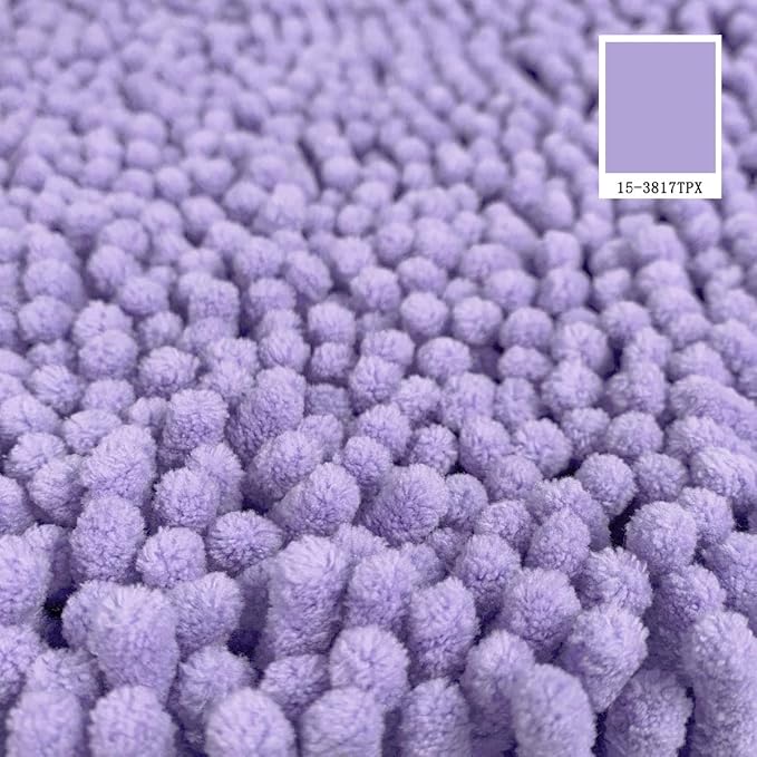 MAYSHINE Round Area Rug Set for Bathroom | Soft Plush Chenille Bath Mat, Water Absorbent Non-Slip Bathroom Rug | Washable Shag Carpet for Shower, Bedroom, or Home Décor | 36"x36" (Round) | Lavender