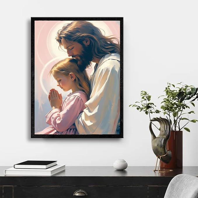 Christian Wall Art Print, Religious Scripture Biblical Decor, Faith-Based Inspirational Landscape with Cross, Digital Printed Canvas Poster for Church, Home Chapel, Prayer Room Decor