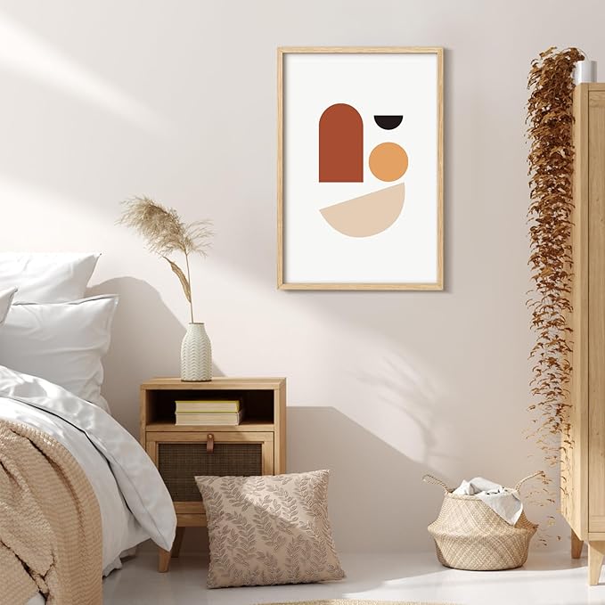 Minimalist 20x30 Frame, Natural Solid Oak Wood 20x30 Poster Frame, Lightweight for Wall Mounting(Single, Oak)