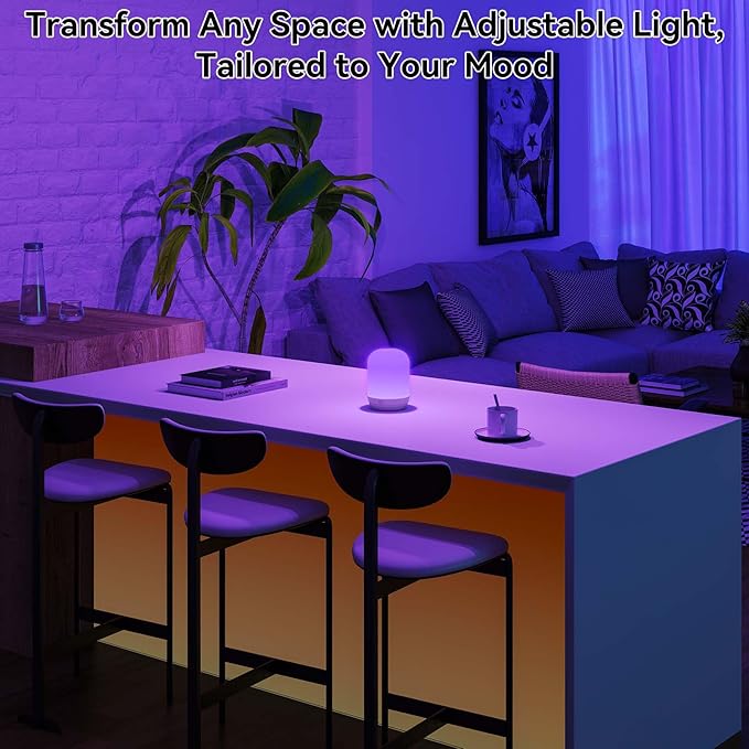 SUNMORY Rechargeable Night Light, Table Lamp for Bedroom, Dimmable Bedside Lamp with Magnetic Charging Station, Small Nightstand Lamp, LED Lights with 12 RGB Colors, Timer & Remote Control