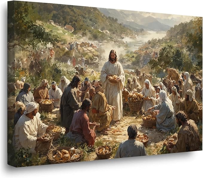 Christian Wall Art Print, Religious Scripture Biblical Decor, Faith-Based Inspirational Landscape with Cross, Digital Printed Canvas Poster for Church, Home Chapel, Prayer Room Decor