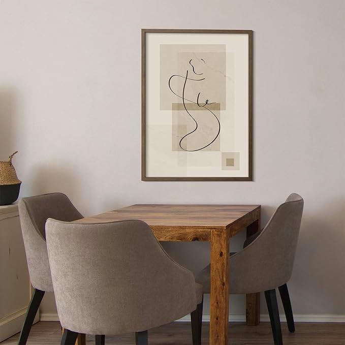 Yaetm 20x28 Picture Frame - Brown Walnut, Solid Wood 20x28 Poster Frame for Picture & Art Print, Lightweight, Horizontal and Vertical Wall Hanging for Photo Gallery (2 Pack, Walnut)