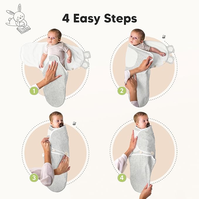 KeaBabies 3-Pack Swaddles for Newborns, Girls, Boys with Hats - Organic Soft Baby Sleep Sacks, Breathable Baby Swaddle 3-6 Months Beanies Set, Premie Infant Sleep Sack 0-3 Months (Aspire)
