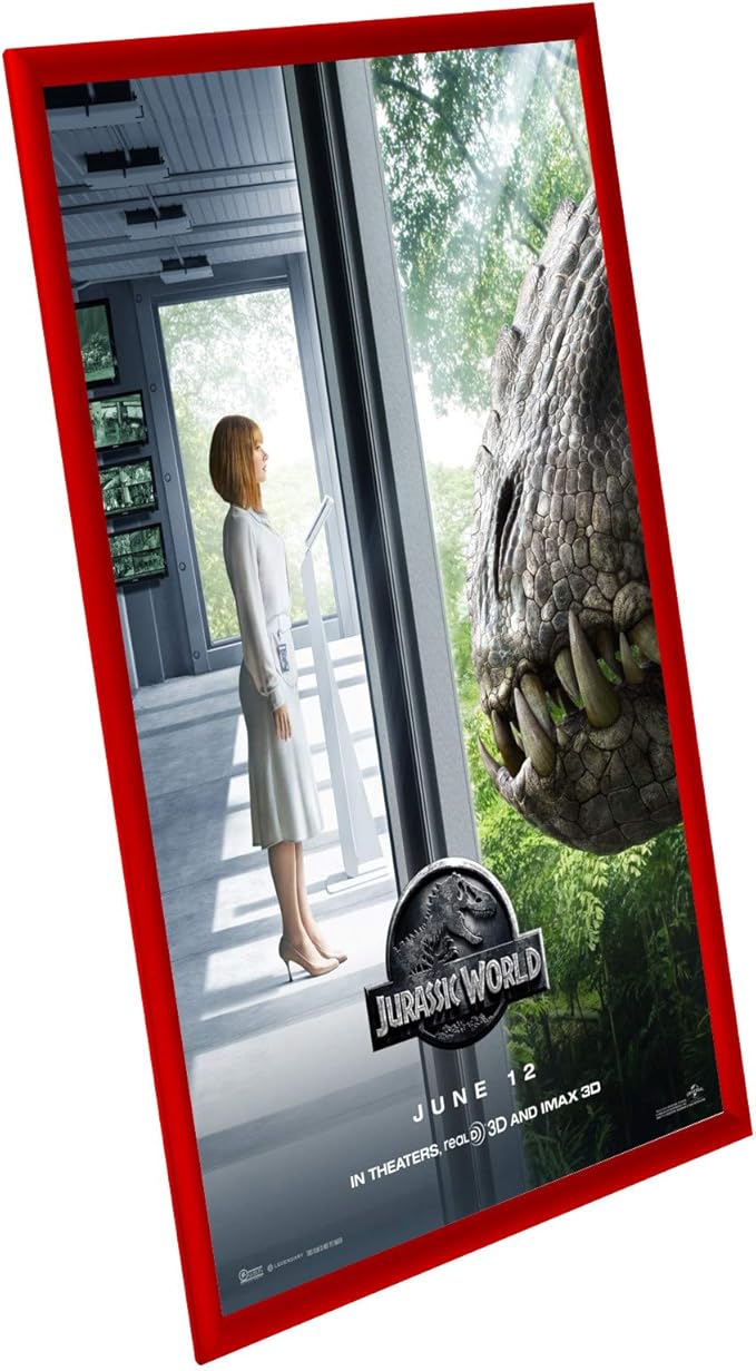 SnapeZo Poster Frame 24x36 Inches, Red 1 Inch Aluminum Profile, Front-Loading Snap Frame, Wall Mounting, Sleek Series