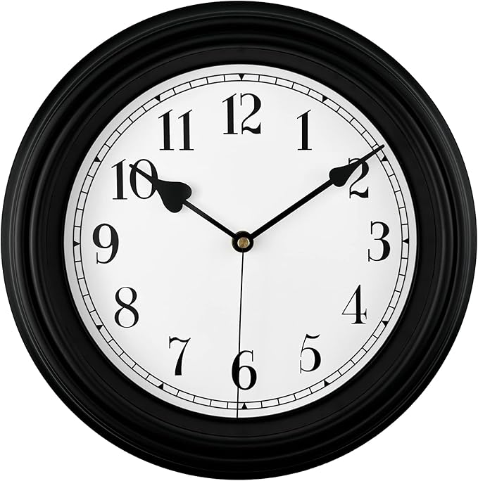 Retro Wall Clock, 10 Inch Vintage Silent Non Ticking Classic Clocks, Easy to Read, Quality Quartz Clock Battery Operated, Decorative Bedroom, Kitchen