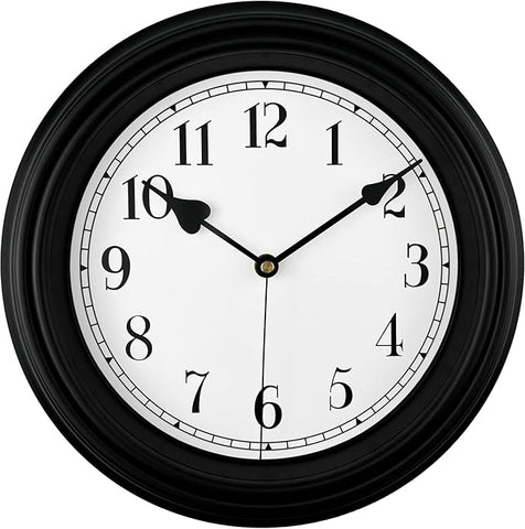 Retro Wall Clock, 10 Inch Vintage Silent Non Ticking Classic Clocks, Easy to Read, Quality Quartz Clock Battery Operated, Decorative Bedroom, Kitchen