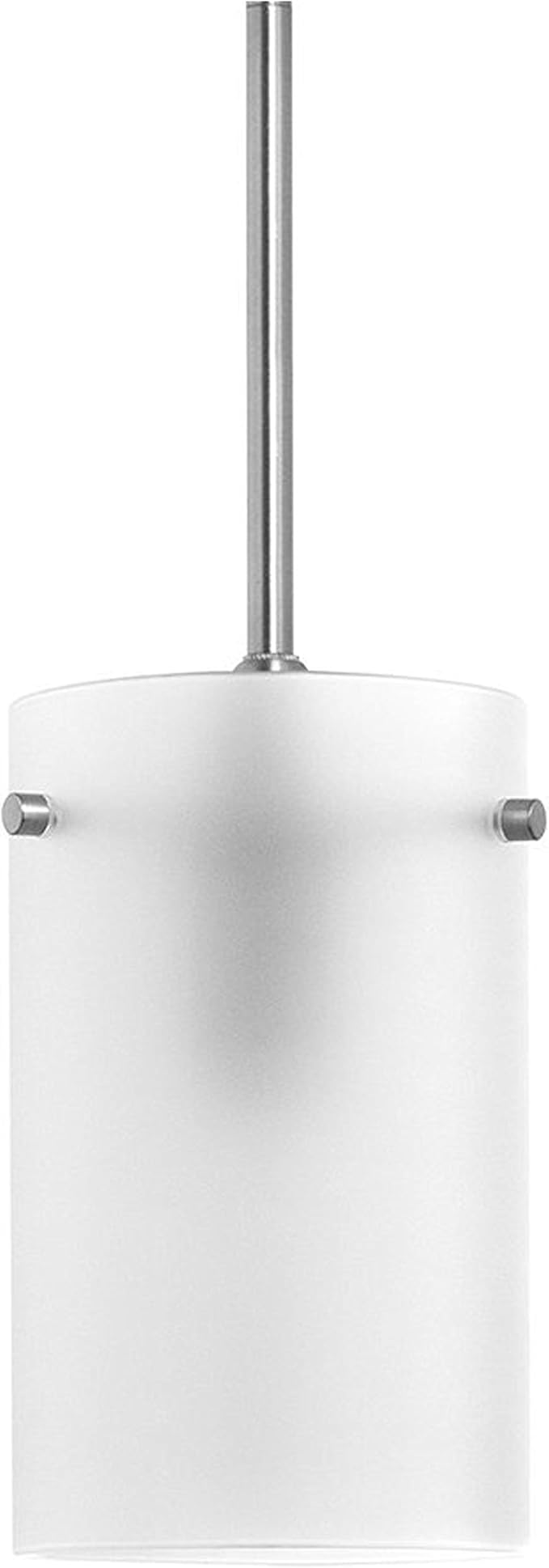 Linea di Liara Effimero Modern Brushed Nickel Pendant Light Fixtures Over Kitchen Island Sink Lighting Ceiling Hanging Farmhouse Mini Metal Industrial Pendant Lighting Medium Frosted Glass Shade