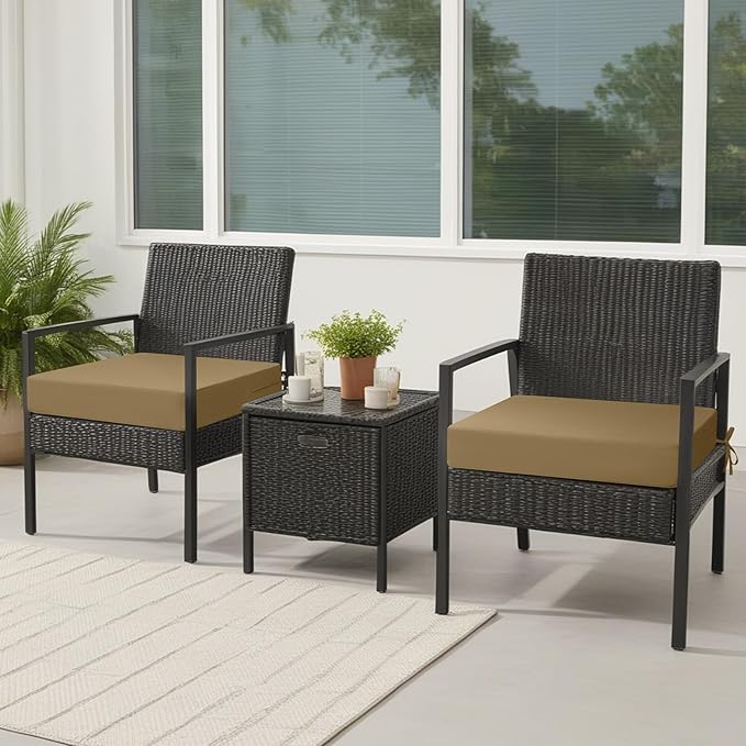 idee-home Outdoor Cushions for Patio Furniture, Outdoor Seat Cushion, Waterproof Couch Hampton Bay Deep Seat Replacement Chair Cushions for Garden Lawn Backyard Deck, 22 x 22