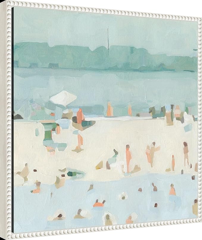 Amanti Art Framed Canvas Wall Art 22x22 Sea Glass Sandbar I by Emma Scarvey, Framed Wall Art Canvas, Abstract Artwork, Traditional Decor, Medium Poster Painting for Living Room, Bedroom, Bathroom,