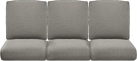 22x25/22x24 Outdoor Cushions for Patio Couch Chairs Set of 3 - High Back Comfy Outside Seat Cushions for Wicker Rattan Dining Rocker Glider Loveseat 3-Seater Sectional Sofa - Grey/Classic