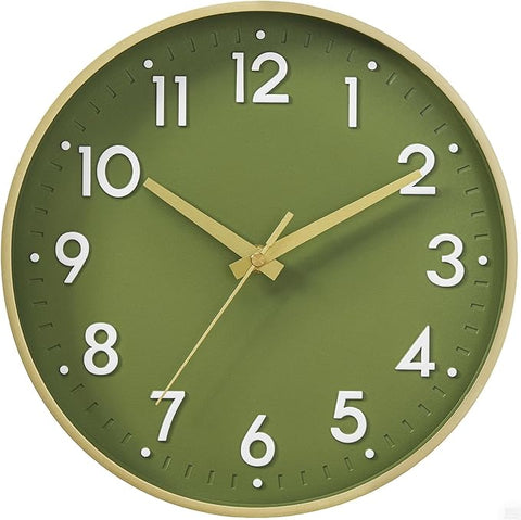 Mosewa Wall Clock 8 Inch, Battery Operated Silent Non-Ticking Modern Analog Clock Decorative for Kitchen, Bedroom, Office, Living Room(Gold)