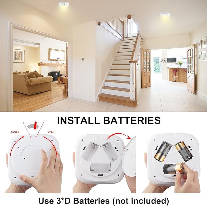 LUXSWAY LED Motion Sensor Ceiling Light Battery Operated with Remote Control,Multi Colors Changing Ceiling Lamp,Cordless Shower Accessories Closet Light with Timer for Bedroom,Kitchen,Hallway,250LM