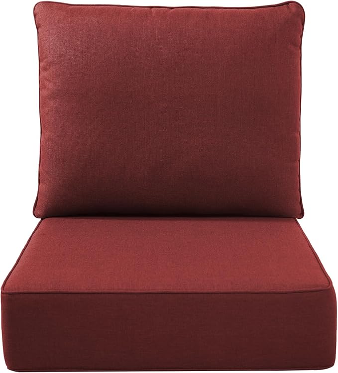 Luxury Outdoor Seat Cushion Set-22 x 22 x 6 Inch Outdoor Chair Cushions with Water Resistant & Removable Cover Outdoor Cushions for Patio Furniture Chair Sofa Couch-Beige