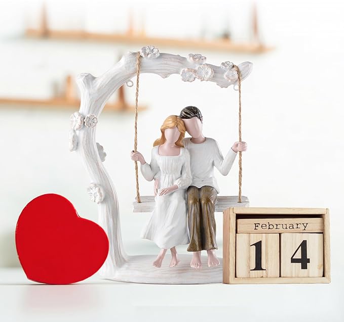 Wedding Gifts for Couple Anniversary - Romantic Couples Swing Figurine Sculpture - Unique Engagement Birthday Gift Ideas for Newlyweds Husband Wife Her Him