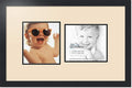 ArtToFrames Collage Photo Frame Double Mat with 2 - 7.5x8.5 Openings and Satin Black Frame