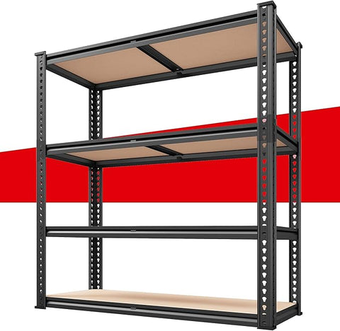 REIBII 40" W Garage Shelving 2000LBS Storage Shelves Adjustable Metal Shelving 4 Tier Metal Shelves Pantry Shelf for Garage Closet Kitchen Basement 40" W x 19.7''D x 60''H
