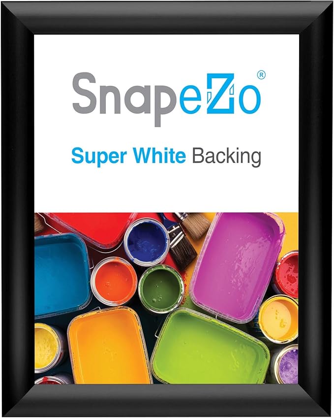 SnapeZo Photo Frame 8x10 Inches, Black 1 Inch Aluminum Profile, Front-Loading Snap Frame, Wall Mounting, Sleek Series
