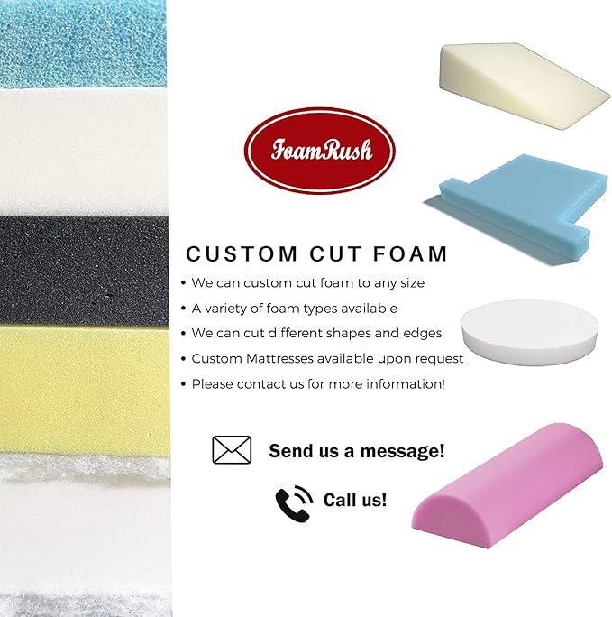 FoamRush 10" x 26" x 32" Gel Memory Foam Bench Cushion Replacement Medium Firm (Upholstery Foam, Seat Replacement, Upholstery Sheet, Foam Rubber Padding, Couch, Sofa Cushion, Mattress) Made in USA