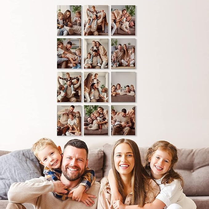 Renditions Gallery Set of 12, 8X10 Custom Photo Prints with Real Wood Picture Frames. Create Personalized Photos with Peel & Stick Photo Frames. Wrapped Canvas