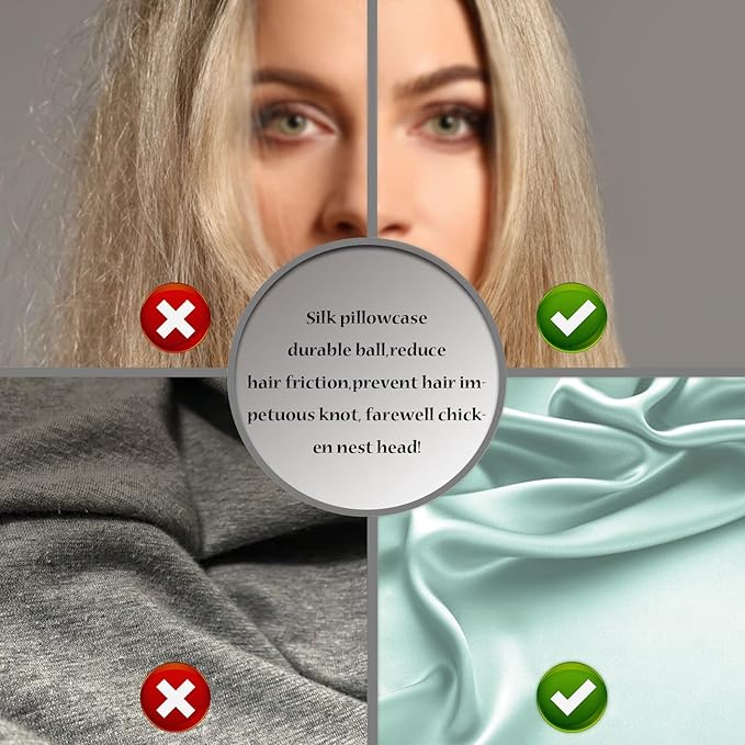 Natural Mulberry Silk Pillowcase for Hair and Skin King Size 20"X 36" Silk Pillow Cases with Hidden Zipper Soft Breathable Smooth Cooling Silk Pillow Covers for Sleeping (Sage Green,King,1Pcs)