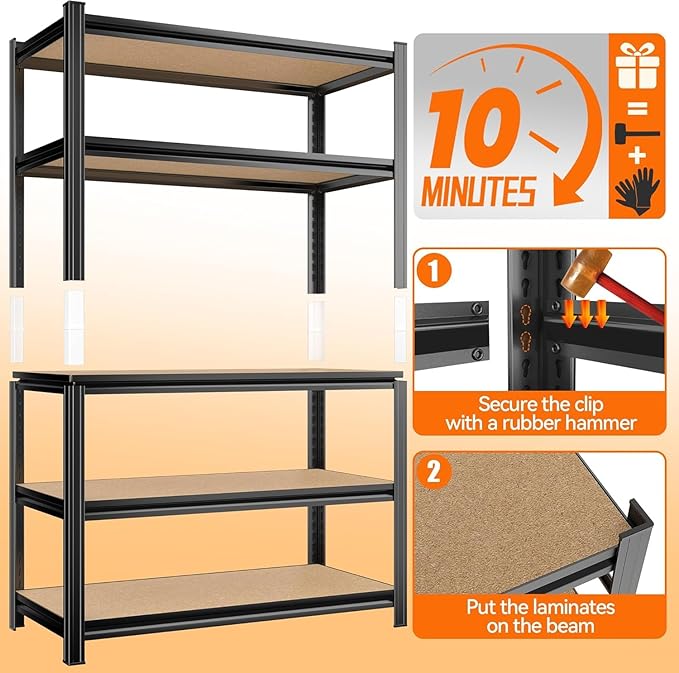 Tall Bookshelf with Open Shelves, Metal Office Book Shelf, Adjustable Organizer Bookcase, Standing Storage Organizer Shelf for Living Room (35.4" W*15.8" D*72" H)