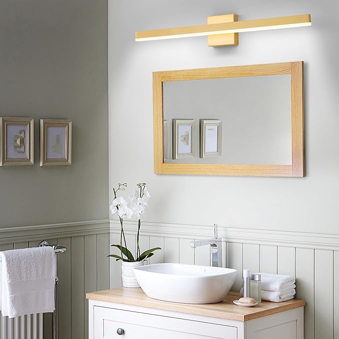 Gold Bathroom Vanity Light 31.5 inch, 18W Dimmable 5CCT LED Modern Bathroom Light Fixture Over Mirror, ETL Certificated