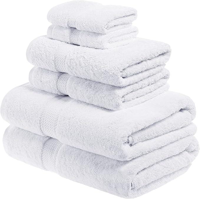 BLUENILEMILLS BNM Premium Quality Egyptian Cotton Towels, 6-Piece Ultra-Soft Bathroom Towels |Super Soft Bath Towel| Hypoallergenic Hand Towel| Face Towels| Quick Dry, Saloon Hotel & Spa