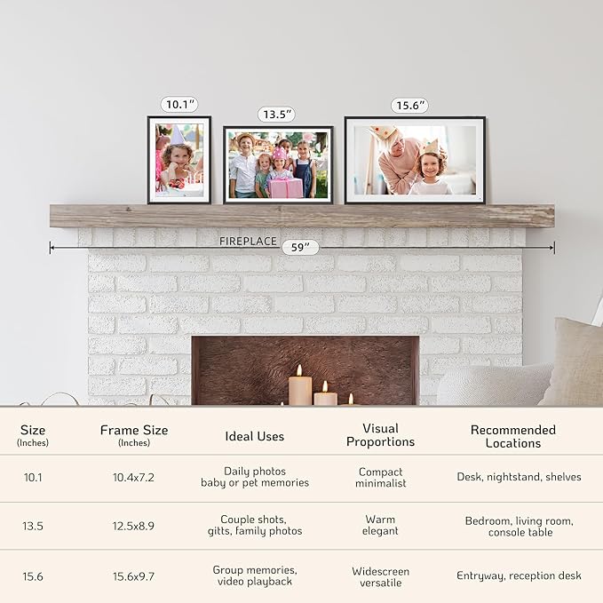 NexFoto 10.1 Inch Touchscreen Digital Picture Frame 64GB, HD WiFi Digital Photo Frame, Unboxing Gift Mode, Add Photos from Google Photos, Easy to Share Photos/Videos, Gifts for Mom, Black