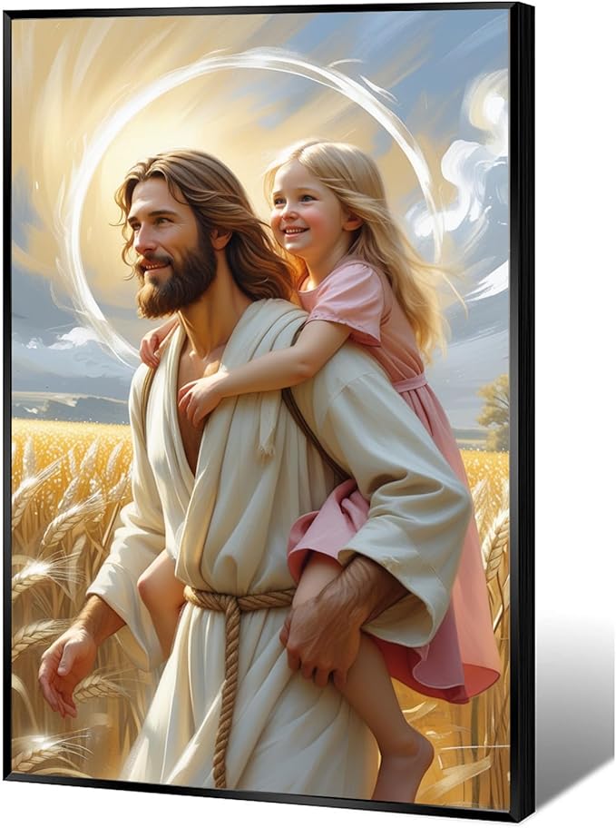 Christian Wall Art Print, Religious Scripture Biblical Decor, Faith-Based Inspirational Landscape with Cross, Digital Printed Canvas Poster for Church, Home Chapel, Prayer Room Decor