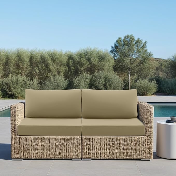 idee-home Outdoor Cushions for Patio Furniture, Outdoor Seat Cushion, Waterproof Hampton Bay Deep Seat Replacement Couch Chair Cushions for Garden Lawn Backyard Deck, 28.5 x 28.5