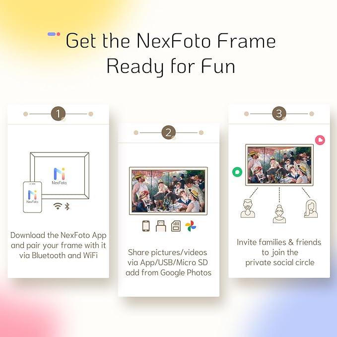 NexFoto Touchscreen Digital Picture Frame 15.6'', FHD WiFi Digital Photo Frame, 64GB Wood Electronic Picture Frame, Add Photos from Google Photos, Share Videos, for Mom, Birthday, Walnut