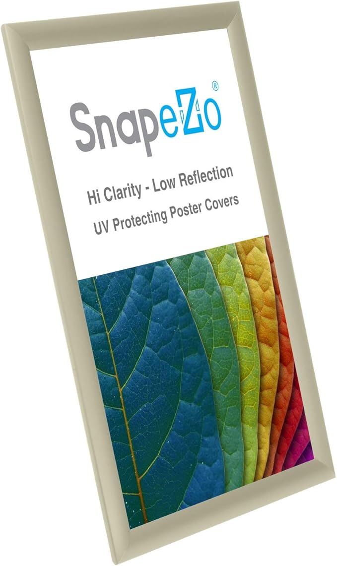 SnapeZo Notice Frame 11x17 Inches, Off-White 1 Inch Aluminum Profile, Front-Loading Snap Frame, Wall Mounting, Sleek Series