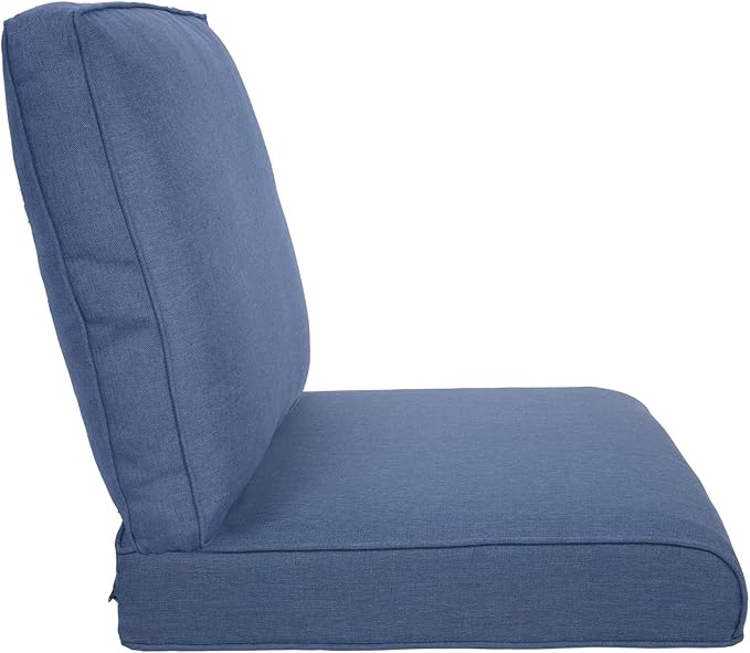 22x25/22x24 Outdoor Cushions for Patio Couch Chairs Set of 3 - High Back Comfy Outside Seat Cushions for Wicker Dining Rocker Glider Loveseat 3-Seater Sectional Sofa - Navy Blue/Classic