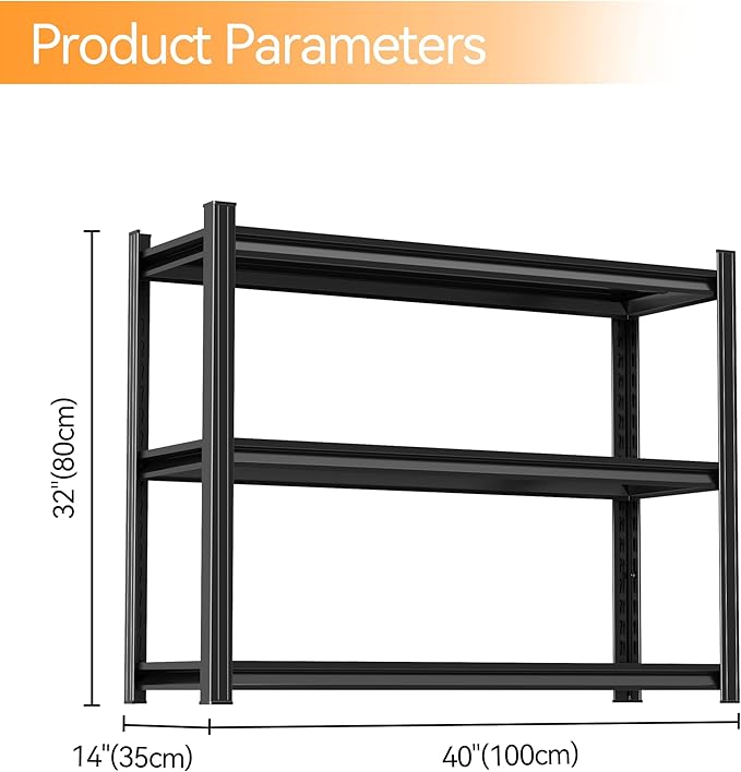 Tall Bookshelf with Open Shelves, Metal Office Book Shelf, Adjustable Organizer Bookcase, Standing Storage Organizer Shelf for Living Room (40" W*14" D*32" H)