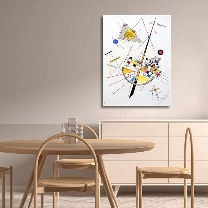 Wieco Art Canvas Prints Large Delicate Tension #85, 1923 by Wassily Kandinsky Abstract Classic Art Reproductions Canvas Wall Art for Home Decor Living Room and Wall Decorations
